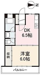 玉名ハイツ 1DKの間取図画像