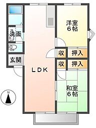 フレグランス前田C棟 2LDKの間取図画像