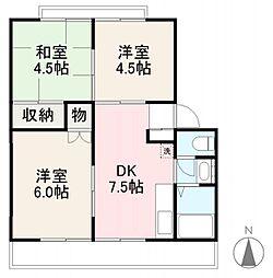 ニュークレインハイツE 3DKの間取図画像