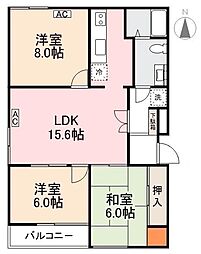 番町ブリックガーデン 3LDKの間取図画像