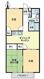 フォブール大井A 3DKの間取図画像