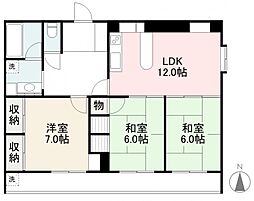 ローズシャンブル 3LDKの間取図画像