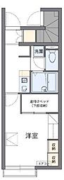 レオパレスキュルティ上林 1Kの間取図画像