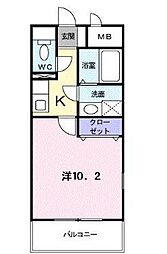 H・Yコート宮脇 1Kの間取図画像