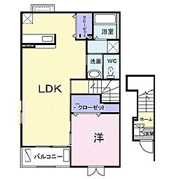 コンフォート・エムB 1LDKの間取図画像