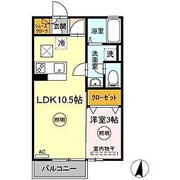 プリマヴェーラ・Y 1LDKの間取図画像
