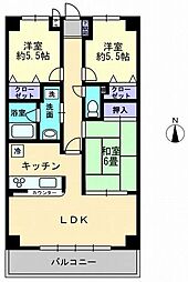 サンリッチ久保 3LDKの間取図画像