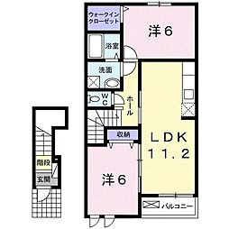 コンフォート切ノ川 2LDKの間取図画像