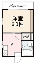 コート松島2 1Kの間取図画像