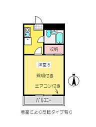KANZAKI駅前マンション 1Kの間取図画像
