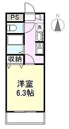 リッツ 1Kの間取図画像