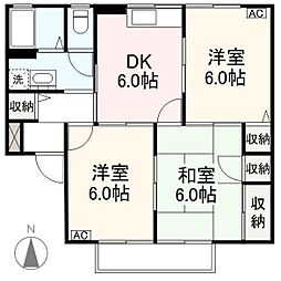 メゾンパークスA 3DKの間取図画像