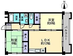 コーポニューデリ 2LDKの間取図画像