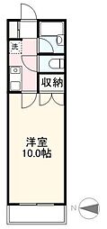 緒方ビル 1Kの間取図画像