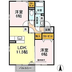 メゾン・リシェスB 2LDKの間取図画像