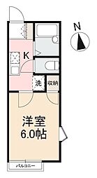 フォレスト三条 1Kの間取図画像