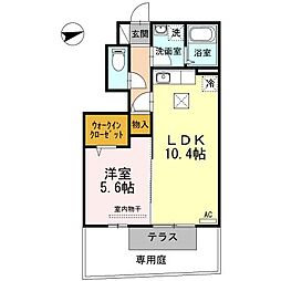 サンクチュアリ 1LDKの間取図画像