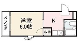 コート三条 1Kの間取図画像