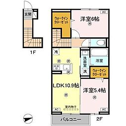 ブルージュ 2LDKの間取図画像