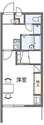 レオパレスcartier勅使K 1Kの間取図画像