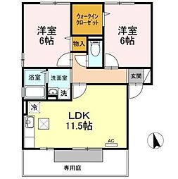 ボナール三条A 2LDKの間取図画像
