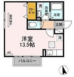 ミュームA ワンルームの間取図画像