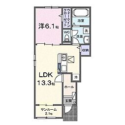 SAKURA GATE 1LDKの間取図画像