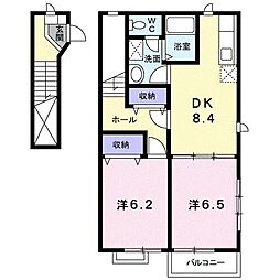 シャン・ド・フルールM・Y 2DKの間取図画像