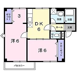 プラドール裕D 2DKの間取図画像