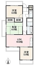 セントラルハイツ屋島 3LDKの間取図画像