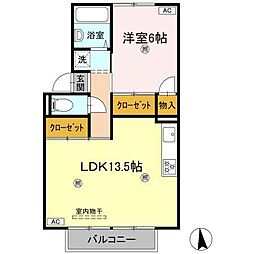 コーポ・シャルン 1LDKの間取図画像
