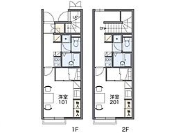 レオパレストランタン 1Kの間取図画像