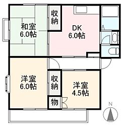 ハイムクレイドル 3DKの間取図画像