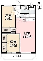 ベルティオンTK 2LDKの間取図画像