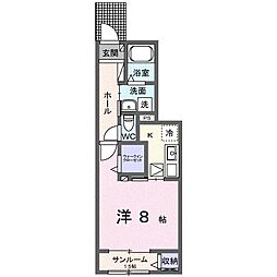 メゾフォルテ松島 1Kの間取図画像
