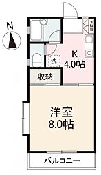 コーポ双美 1Kの間取図画像