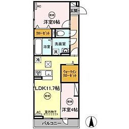 エミネンス 2LDKの間取図画像