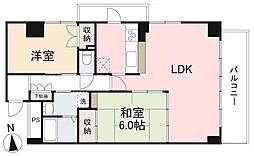 サンフラワー栗林 2LDKの間取図画像