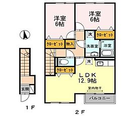 フロレスタ 2LDKの間取図画像
