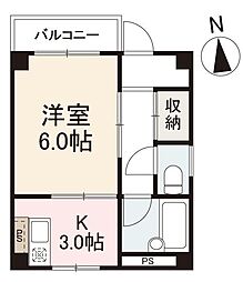 Elvifa花園 1Kの間取図画像