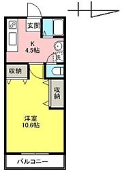 蓮池アパート 1Kの間取図画像