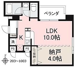 コリドール中央 1LDKの間取図画像