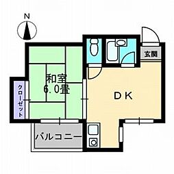 メゾン塩屋 1DKの間取図画像