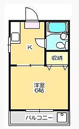 コート藤塚2 1Kの間取図画像