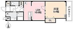 サウスプラザ六条 1LDKの間取図画像