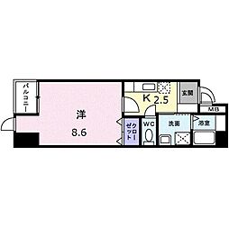グレース栗林 1Kの間取図画像