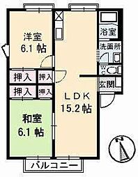 フレグランス藤ノ木C棟 2LDKの間取図画像