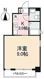 コリドールエスト 1Kの間取図画像