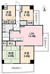 ロゼ花ノ宮 4LDKの間取図画像