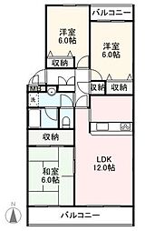 サンコート屋島 3LDKの間取図画像